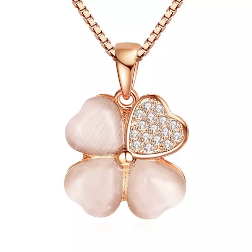 Sterling silver four leaf clover necklace